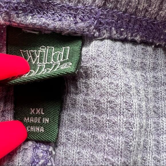 NWT Wild Fable Waffle Knit Thermal Boho Flare Leg Pants Legging Purple XXL - Picture 11 of 11